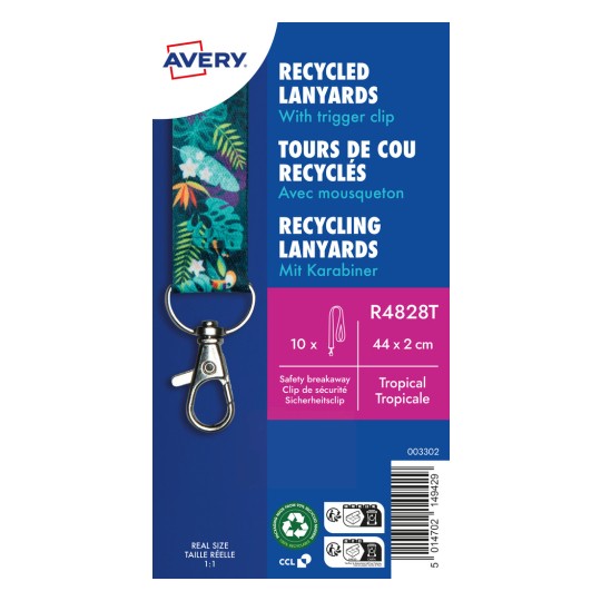 Produktbillede: Avery Zweckform, Vare: R4828T, Nøglesnor, 20 x 440 mm, Lille pakke, 10 stykker.