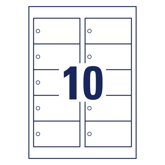 Stansetegning enkeltark, Artikel: T3001-10, vedhæng, format: 90 x 50 mm, 10 vedhæng/ark?
