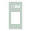 Forseglingsetiket med teksten "ENJOY!"
