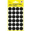 Pakkeillustration: Avery Zweckform Farvede Markeringspunkter, Artikel: 3003, Format: ⌀ 18 mm, Indhold: 96 Markeringspunkter / 4 ark, 24 Markeringspunkter/ark.