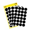 Forpakningsbillede med etiketark: Avery Zweckform markeringspunkter, Artikel: 3003, Format: ⌀ 18 mm, Indhold: 96 markeringspunkter / 4 ark, 24 markeringspunkter/ark.