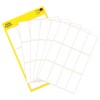 Pakkeillustration med etiketark: Avery Zweckform flerbrugs-etiketter, Artikel: 3077, Format: 38 x 18 mm, Indhold: 72 etiketter / 6 ark, 12 etiketter/ark?