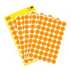Pakningsbillede med etiketark: Avery Zweckform markeringspunkter, Artikel: 3148, Format: ⌀ 12 mm, Indhold: 270 markeringspunkter / 5 ark, 54 markeringspunkter/ark.