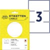 Pakningsbillede med etiketark: Avery Zweckform flerbrusetiketter, artikel: 3331, format: 98 x 51 mm, indhold: 84 etiketter / 28 ark, 3 etiketter/ark.