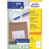 Pakningsbillede: Avery Zweckform Universal-etiketter, permanent klæbende, Artikel: 3418, Format: 200 x 297 mm, Udskriftskompatibilitet: Inkjet, Laser s/h, Farvelaser, Indhold: 100 etiketter / 100 ark, 1 etiket/ark.