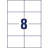 Stansetegning Enkeltark A4, Artikel: 3427, Universal-etiketter, Format: 105 x 74 mm, 8 etiketter/ark