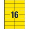 Stanse-tegning enkeltark A4, Artikel: 3455, Farvede etiketter, Format: 105 x 37 mm, 16 etiketter/ark.
