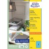 Pakningsbillede: Avery Zweckform Farvede Etiketter, permanent klæbende, Artikel: 3471, Format: 210 x 297 mm, Printeregnet: Inkjet, Laser s/h, Farvelaser, Indhold: 100 Etiketter / 100 Ark, 1 Etiket/Ark.