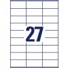 Stanse-tegning enkeltark A4, Artikel: 3479, Universal-etiketter, Format: 70 x 32 mm, 27 etiketter/ark?