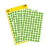 Pakkeillustration med etiketark: Avery Zweckform markeringstipunkter, Artikel: 3592, Format: ⌀ 8 mm, Indhold: 416 markeringstipunkter / 4 ark, 104 markeringstipunkter/ark.