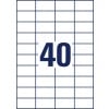 Stansetegning enkeltark A4, Artikel: 3651, Universal-etiketter, Format: 52,5 x 29,7 mm, 40 etiketter/ark.