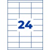 Stansetegning enkeltark A4, Artikel: 3664, Universaletiketter, Format: 70 x 33,8 mm, 24 etiketter/ark?