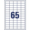 Stansetegning enkeltark A4, Artikel: 6121-65, Universaletiketter, Format: 38 x 21,2 mm, 65 etiketter/ark?