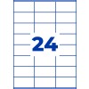 Stanse-tegning Enkeltark A4, Artikel: 6122, Etiketter, Hjemmekontor, Lille pakke, Format: 70 x 36 mm, 24 etiketter/ark?