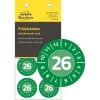 Pakningens billede med inspektionsmærke: Avery Zweckform inspektionsmærker, Artikel: 6946-2026, Format: ⌀ 30 mm, Indhold: 80 inspektionsmærker / 10 ark, 8 inspektionsmærker/ark.