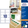 Æskebillede med kortark: Avery Zweckform Superior Visitkort, Artikel: C32011-10, Format: 85 x 54 mm, Printkompatibilitet: Inkjet, Farvelaser, Sort/hvid laser, Kopimaskiner, Indhold: 100 kort / 10 ark, 10 kort/ark?
