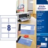 Pakningsbillede med kortark: Avery Zweckform Premium visitkort, Artikel: C32015-25, Format: 85 x 54 mm, Egnet til printer: Inkjet, Indhold: 200 kort / 25 ark, 8 kort/ark.