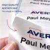 Billedet viser silkebånd af høj kvalitet i acetat, designet til at passe tæt til tøj, med mærkenavnet Avery og navnet Paul Meyer.