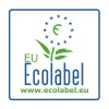 Billedet viser EU Ecolabel-logoet, som inkluderer grønne elementer, en cirkel af stjerner, der repræsenterer Europa, og et link til en hjemmeside nedenfor.