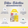 Billedet viser en emballage til Avery Zweckform rulleetiketter, der fremhæver funktioner som kompatibilitet med Dymo LabelWriter, en pengene-tilbage-garanti, kvalitet til en lav pris og dens klimaneutrale status.