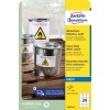 Pakningsbillede: Avery Zweckform Vejrbestandige Folieetiketter til inkjetprintere, Artikel: J4773-10, Format: 63,5 x 33,9 mm, Printeregnet: Inkjet, Indhold: 240 etiketter / 10 ark, 24 etiketter/ark.
