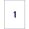 Stansetegning enkeltark A4, Artikel: J4775-10, Vejrbestandige folie-etiketter, Format: 210 x 297 mm, 1 etiket/ark?