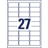 Stansetegning Enkeltark A4, Varenummer: L4737REV-10, Etiketter, aftagelige, Hjemmekontor, Lillepakke, Format: 63,5 x 29,6 mm, 27 etiketter/ark.