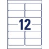 Stansemønster enkeltark A4, Artikel: L4743REV-25, Universal-etiketter, aftagelige, Format: 99,1 x 42,3 mm, 12 etiketter/ark.