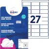 Etiketark med labels: Avery Zweckform navneetiketter, artikel: L4784-20, format: 63,5 x 29,6 mm, egnet til printer: Laser s/h, farvelaser, indhold: 540 etiketter / 20 ark, /ark?