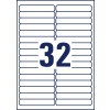 Standsetegning, enkeltark A4, Artikel: L6031REV-25, Universaletiketter, aftagelige, Format: 96 x 16,9 mm, 32 etiketter/ark.