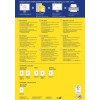 Billedet er en informationsguide om oprettelse og printning af CD-etiketter. Den indeholder instruktioner på flere sprog, tips til brug samt produktkoder for forskellige etiketter. Designet er lyst og inkluderer grafik for lettere forståelse.