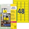 Emballage med etiketark: Avery Zweckform Vejrbestandige Folieetiketter, Vare: L6103-20, Format: 45,7 x 21,2 mm, Printeregnethed: Laser s/h, Indhold: 960 etiketter / 20 ark, 48 etiketter/ark.