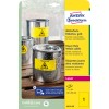 Pakkens billede: Avery Zweckform Vejrbestandige folie-etiketter til laserskriver, Artikel: L6111-20, Format: 210 x 297 mm, Printertilpasning: Laser s/h, Indhold: 20 etiketter / 20 ark, 1 etiket/ark.