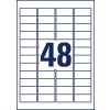 Stanse-tegning enkeltark A4, Artikel: L6113-20, Sikkerhedsetiketter, Format: 45,7 x 21,2 mm, 48 etiketter/ark.