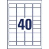 Stansetegning Enkeltark A4, Artikel: L6145-20, Sikkerhedslabels, Format: 45,7 x 25,4 mm, 40 labels/ark?