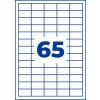 Hvidt gitter med blå linjer og stort blåt tal 65 centreret?