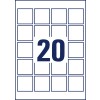 Stanse-tegning enkeltark A4, Artikel: L7121-25, Firkantede etiketter, Format: 45 x 45 mm, 20 etiketter/ark?