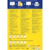 Billedet viser oplysninger om design og print af etiketter, og indeholder detaljer som kompatibilitet med laserprintere, QuickPEEL-funktionen for lettere påføring, samt forskellige etiketstørrelser.