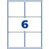 Stansetegning enkeltark A4, Artikel: L7166B-100, Forsendelsesetiketter, Format: 99,1 x 93,1 mm, 6 etiketter/ark.