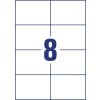 Stansetegning enkeltark A4, Artikel: L7183-100, Format: 105 x 74 mm, 8 etiketter/ark.