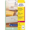 Pakkeillustration: Avery Zweckform transparente forsendelsesetiketter, til laserskrivere, artikel: L7562-25, format: 99,1 x 33,9 mm, printeregnethed: laser s/h, farvelaser, indhold: 400 etiketter / 25 ark, 16 etiketter/ark.