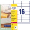 Emballagebillede med etiketark: Avery Zweckform adresseetiketter, artikel: L7562-25, format: 99,1 x 33,9 mm, egnet til printer: sort/hvid laser, farvelaser, indhold: 400 etiketter / 25 ark, 16 etiketter/ark?