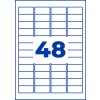 Stansetegning Enkeltark A4, Artikel: L7636-25, Adresse-etiketter, Format: 45,7 x 21,2 mm, 48 etiketter/ark.