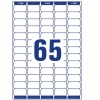 Stansetegning enkeltark A4, artikel: L7651-25, adresseetiketter, format: 38,1 x 21,2 mm, 65 etiketter/ark.