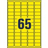Stansetegning Enkeltark A4, Artikel: L7651Y-25, Etiketter i specialfarver, Format: 38,1 x 21,2 mm, 65 etiketter/ark