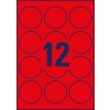 Stansetegning Enkeltark A4, Artikel: L7670R-25, Etiketter i specialfarver, Format: ⌀ 63,5 mm, 12 etiketter/ark?