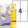 Emballagebillede med etiketark: Avery Zweckform Højglans-etiketter, Artikel: L7769-40, Format: 99,1 x 139 mm, Printeregnet: Laser s/h,Farvelaser, Indhold: 160 etiketter / 40 ark, 4 etiketter/ark?