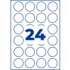 Stansetegning enkeltark A4, Artikel: L7780-25, Transparente etiketter, Format: ⌀ 40 mm, 24 etiketter/ark