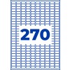 Stansetegning enkeltark A4, Artikel: L7785-25, Transparente etiketter, Format: 17,8 x 10 mm, 270 etiketter/ark?