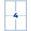 Stanse-tegning Enkeltark A4, Artikel: L7915-10, Ultra-resistente folieetiketter, Format: 99,1 x 139 mm, 4 etiketter/ark